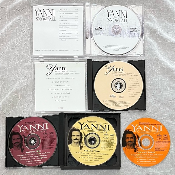 Yanni Lot Of 3 CDs NIGHTBIRD, SNOWFALL, ENRAPTURED: 3 CD SET.  (Total 5 CDs) - Picture 2 of 3